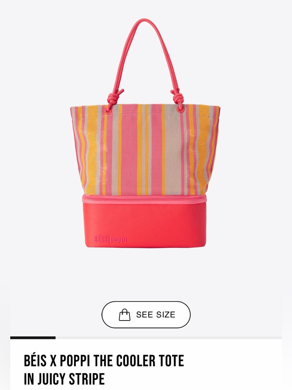 Beis Poppi cooler tote